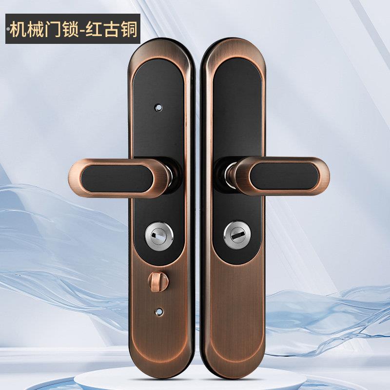 防盗门锁套装入户门锁大门机械门锁家用通用型木门不锈钢把手锁体