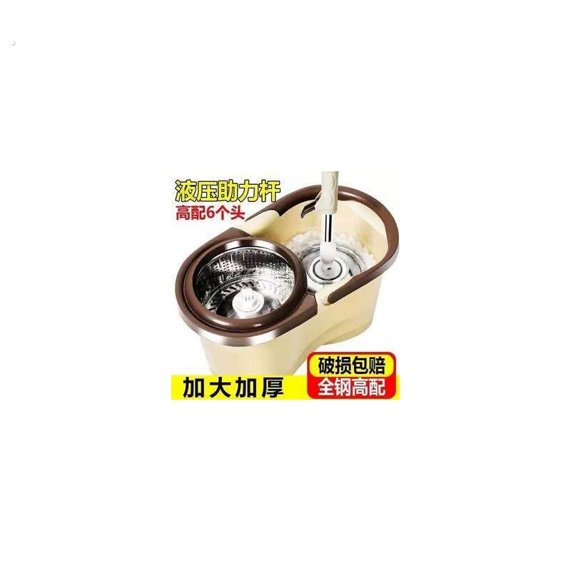 加厚带轮双驱动拖把桶旋转不锈钢甩干墩布家用拖布免手洗干湿两用