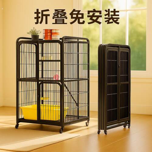 猫笼子超大自由空间家用室内新型折叠猫别墅带厕所一体猫咪屋舍窝