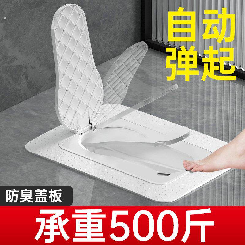 蹲便器盖板厕所密封盖防臭堵臭器化妆室通用挡板蹲坑盖板蹲厕盖板