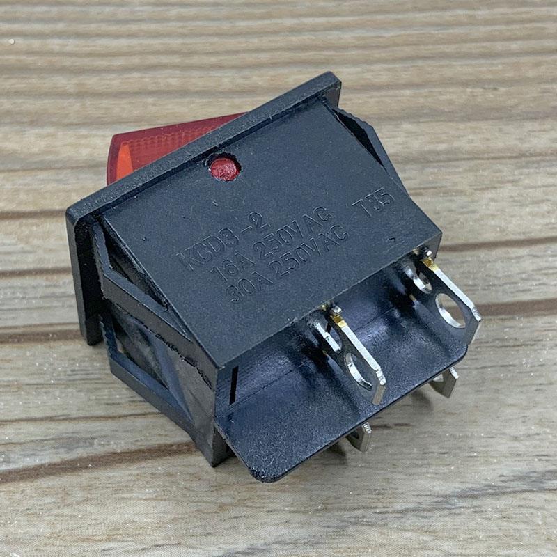 适用红双喜电饼铛开关 船型双联4脚2档开关 电源开关配件带灯铜脚