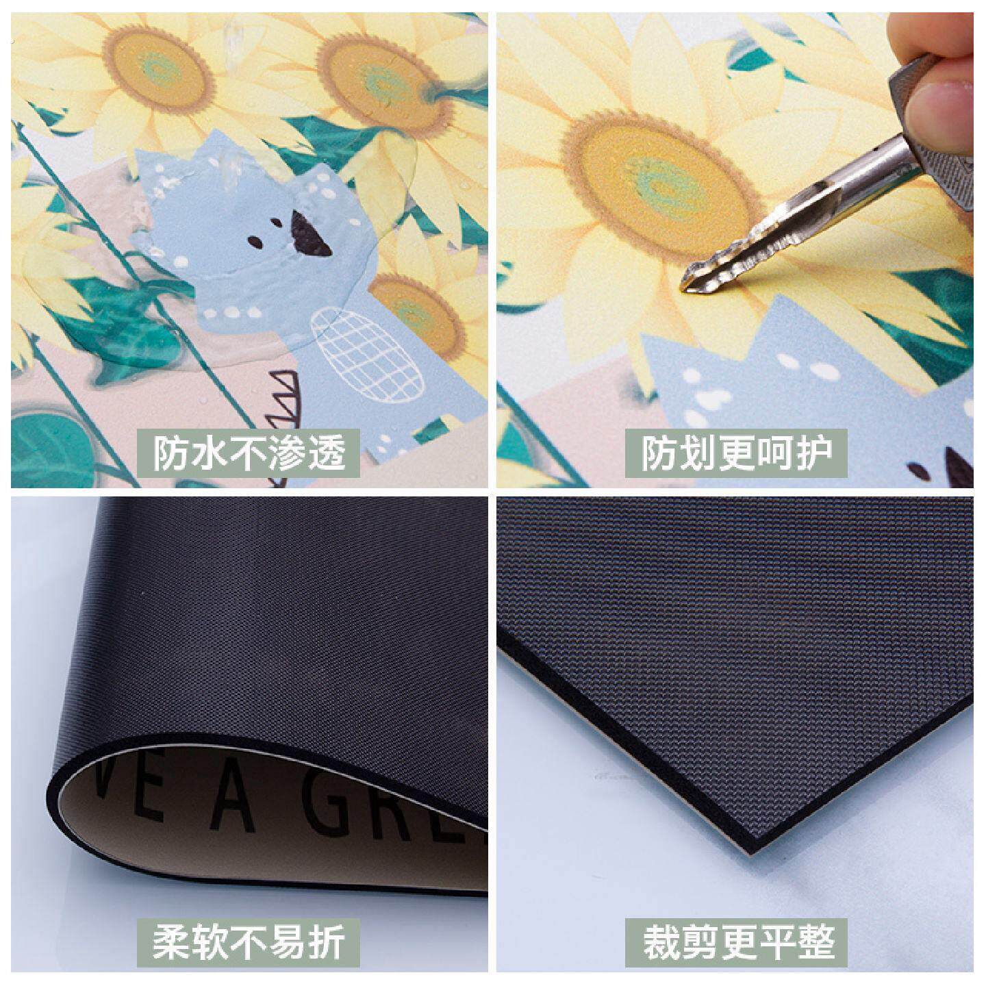 减压皮革厨房地垫免洗可擦防滑防油防水家用长条垫子耐脏厨房地毯
