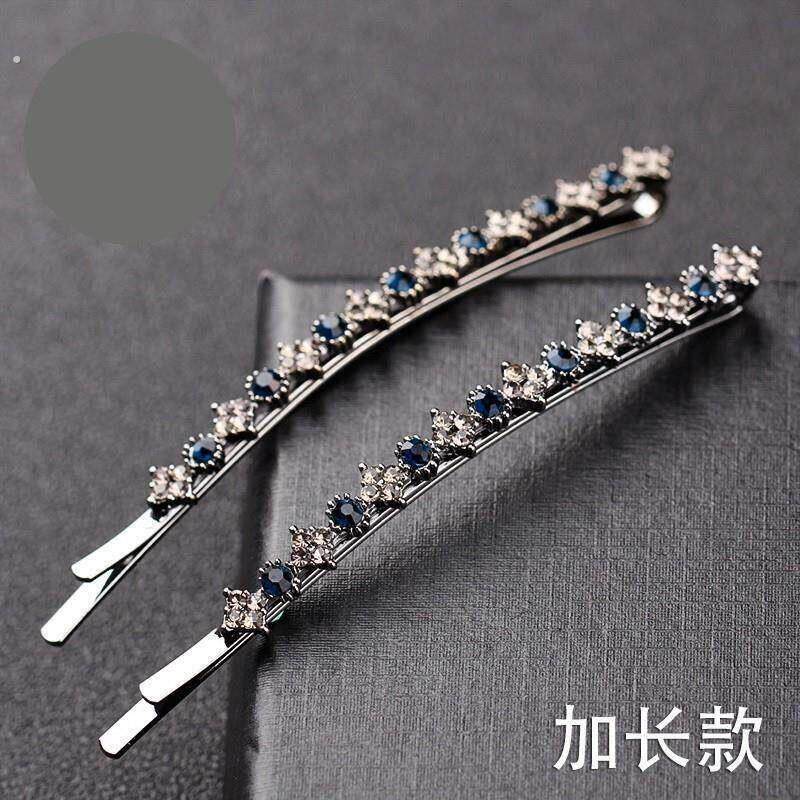 边夹水钻妈妈大发卡侧边发夹一字夹大号简约镶钻卡子女碎发刘海夹