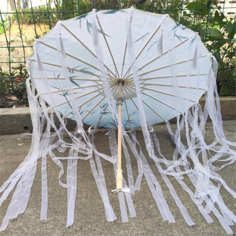 清竹飘带流苏伞古代古装汉服拍照伞走秀古风道具舞蹈伞古典跳舞伞