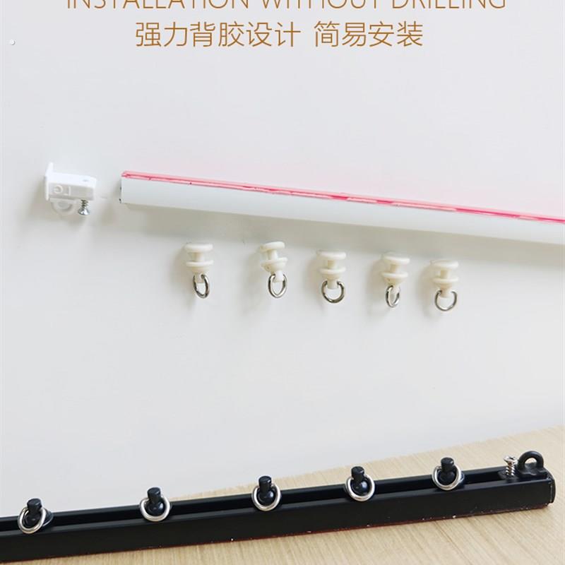 窗帘轨道静音滑轨无冲孔挂钩式窗帘杆内窗阳台极窄轨道杆