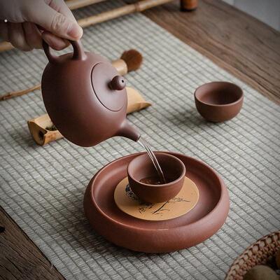 紫砂壶承台手工家用养壶盘茶壶底座壶托 养壶垫小茶盘