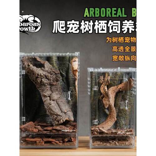 亚克力饲养盒高清爬宠爬虫树栖专用饲养箱蜥蜴蜘蛛透明可视免安装