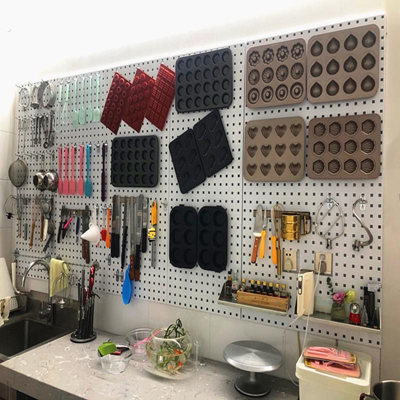 烘焙洞洞板置物架方孔挂板工具墙挂钩壁挂展示架烘焙工具收纳挂架