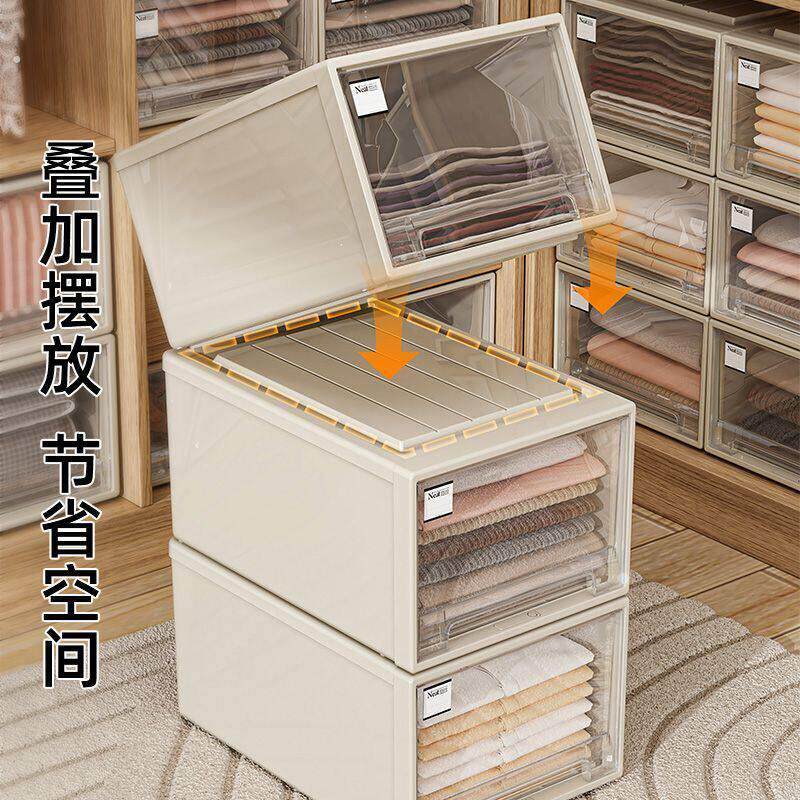 抽屉式收纳箱家用透明衣服整理箱塑料衣柜收纳盒衣服收纳抽屉式