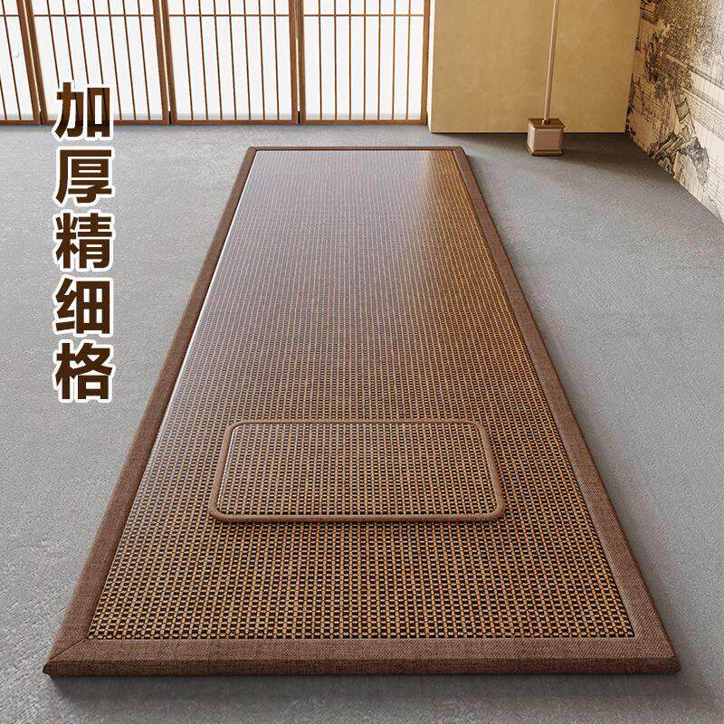 四季款加厚拜垫顺滑跪垫打坐垫禅修瑜伽家用长头垫藤草垫子防滑