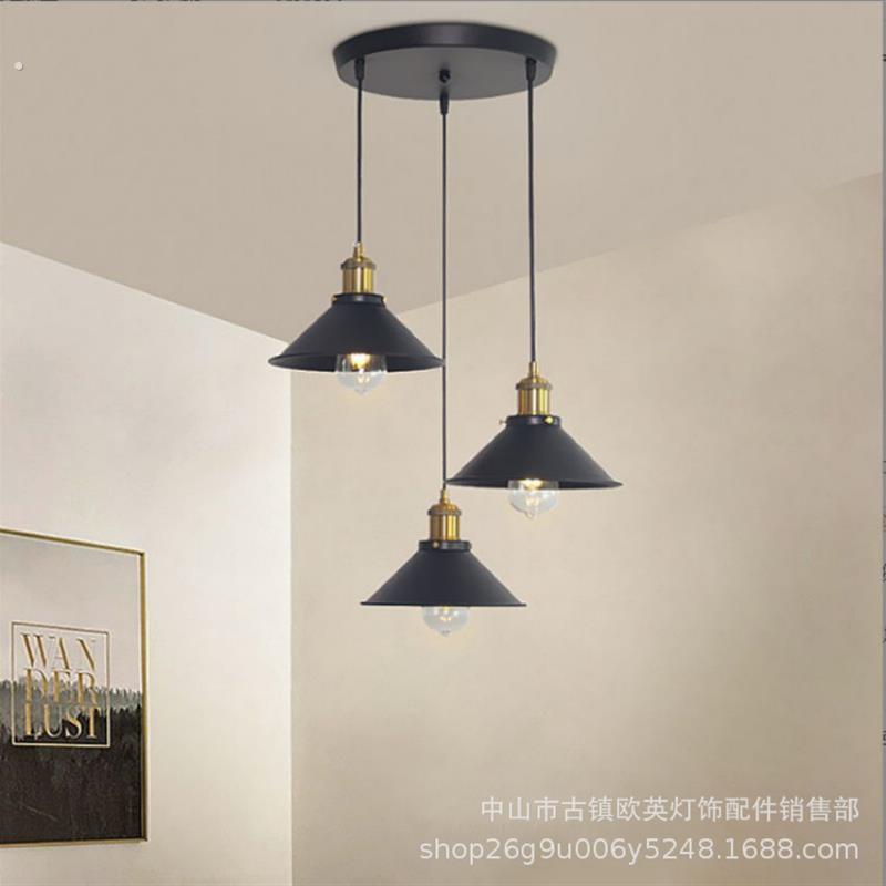 复古吊灯铁艺黑色现代灯餐厅吧台灯单头工业风酒店工程灯氛围灯