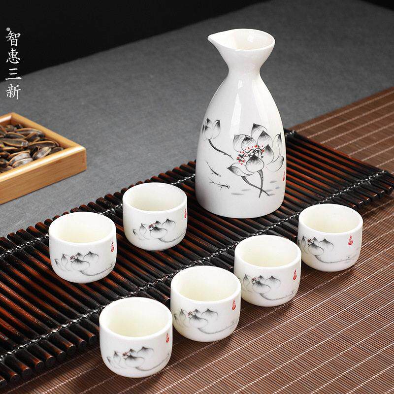 .脸谱口杯酒中式陶瓷酒具套装礼品白酒杯酒壶分酒器酒杯分酒器送