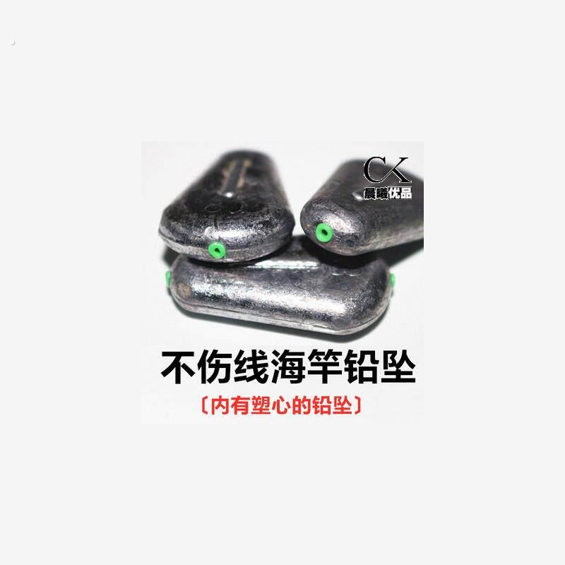 塑芯扁鸡心铅坠鸡心型扁通心坠定位准不伤线海竿远投坠爆炸钩铅坠