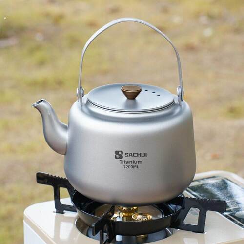 外贸纯钛煮茶壶户外烧水壶围炉煮茶茶具便携旅行茶具套装家用泡