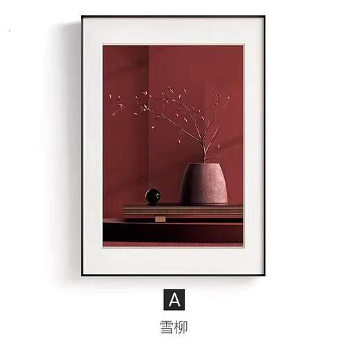 新中式中国风红蓝装饰画客厅沙发背景墙挂画故宫建筑卧室餐厅壁画