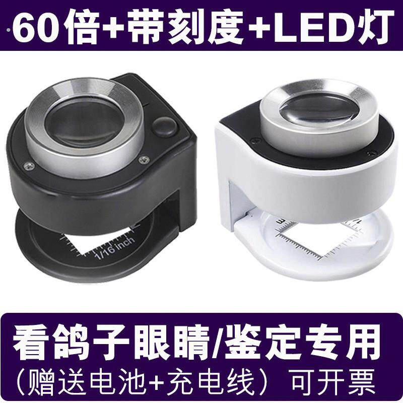 放大镜鸽子眼看鸽子眼睛面料印刷网点高清珠宝60倍标尺信鉴定专用