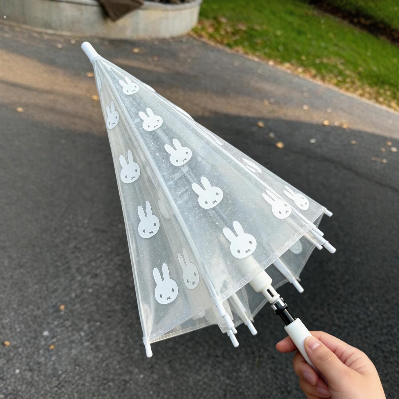 我的专属心动小伞！透明雨伞高颜值加大加厚加固自动折叠伞户外伞
