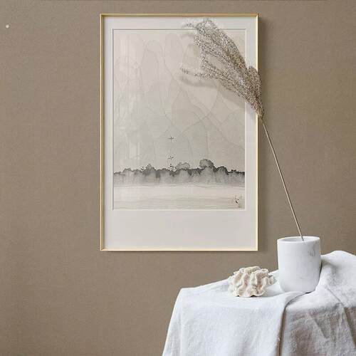 不够艺术 陈家泠 水墨装饰画新中式山水客厅书房玄关挂画竖版壁画