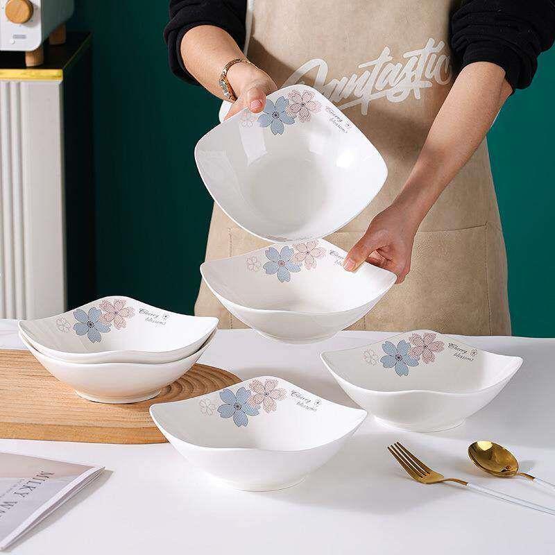 四方盘子家用陶瓷碟子餐具盘子加厚防烫果盘汤盘餐盘凉菜盘沙拉盘