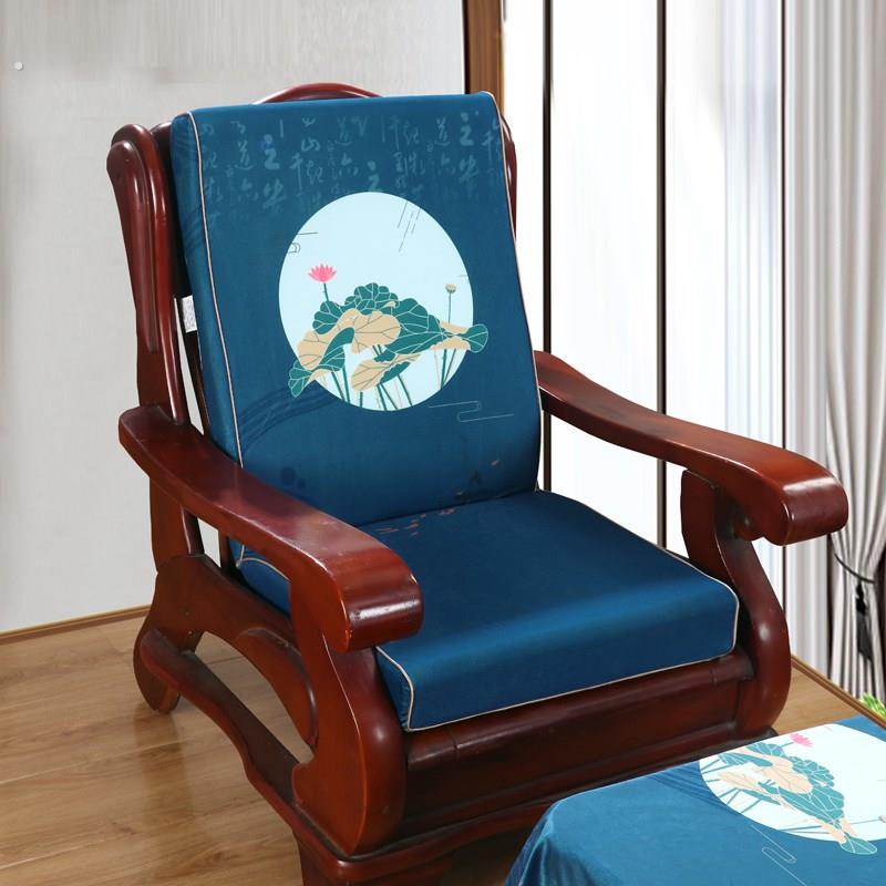 新中式抱枕红木沙发坐垫带靠背现代实木老式红木椅垫单人海绵垫