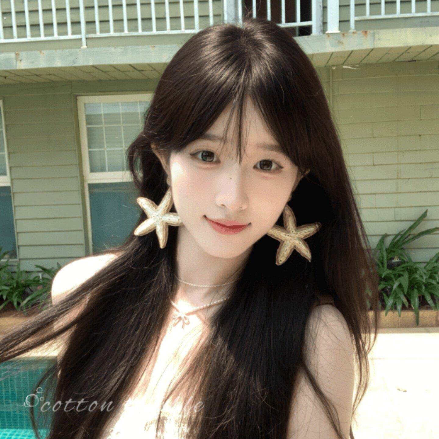 小岛假日~海边度假编织海星耳环女波西米亚耳针沙滩拍照夸张耳饰