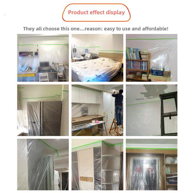 防尘自粘膜遮盖隔离灰尘盖布一次性家具保护膜喷漆装修塑料膜加厚