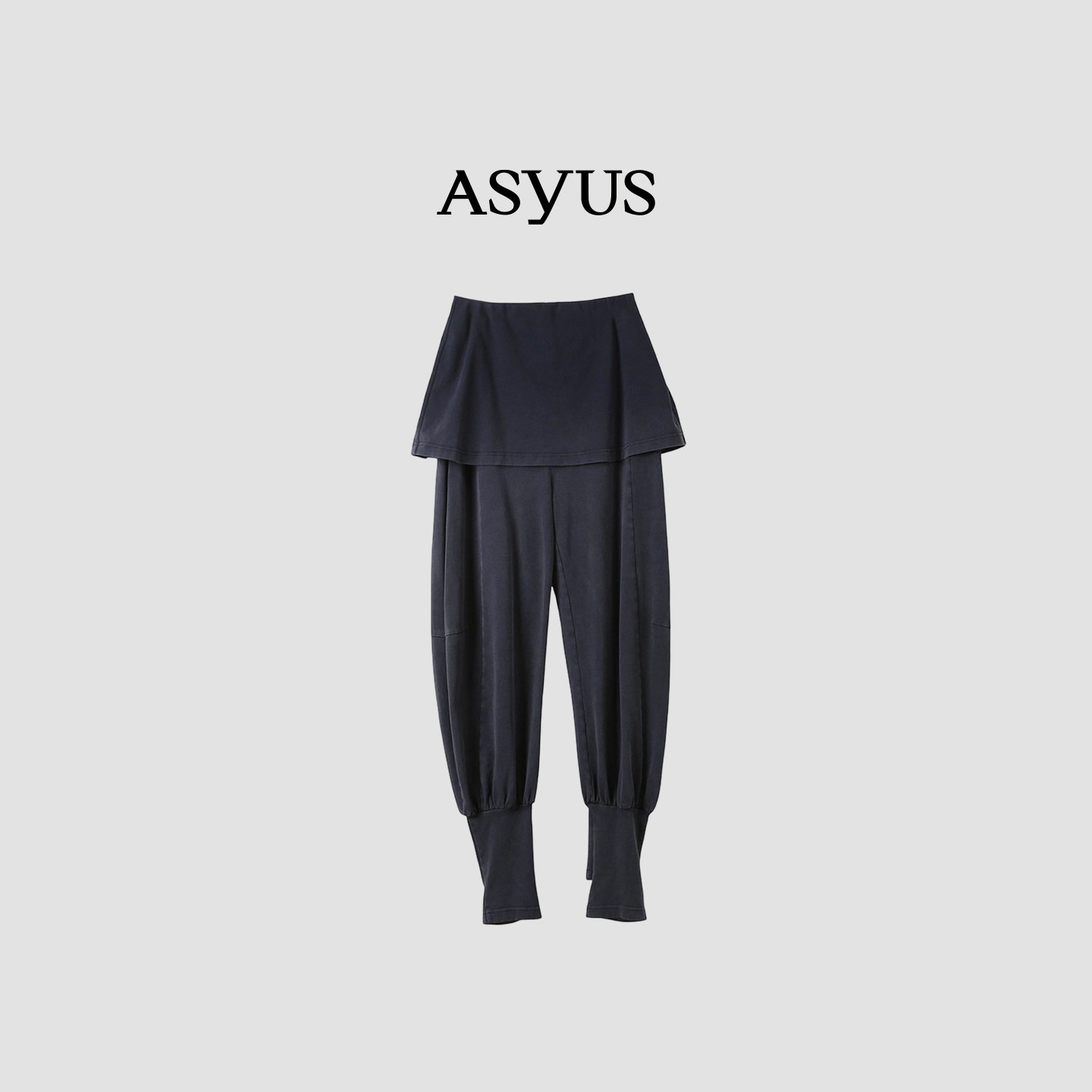【新品】ASYUS 2026秋季复古经典质感假两件脚蹬裤个性弯刀裤女