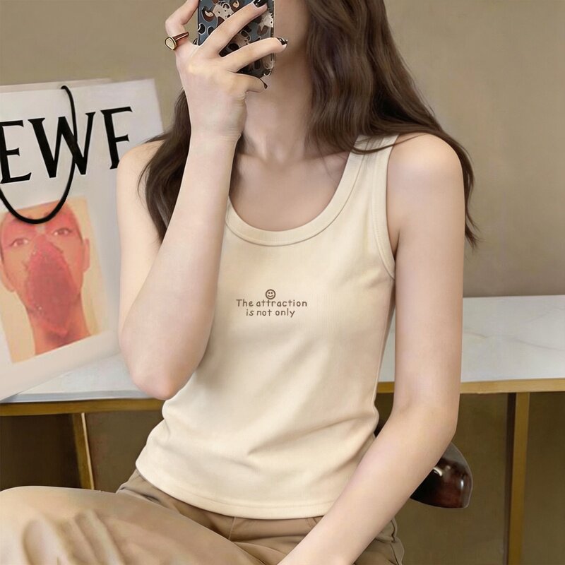 2026夏季新款棉质内搭宽肩吊带背心女外穿短款无袖打底基础款上衣