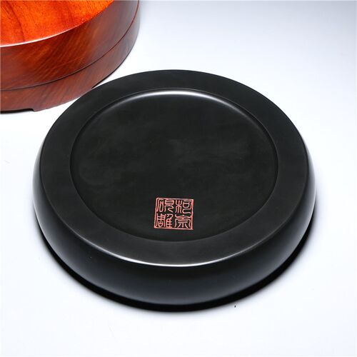 非遗名师砚台 太极双池砚 精品老坑黑龙尾歙砚书法绘画收藏歙砚
