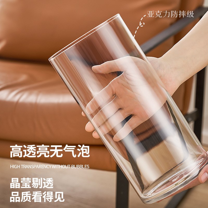 亚克力龟背竹花瓶插花摆件客厅高级感水养水培透明防摔塑料大花器图片