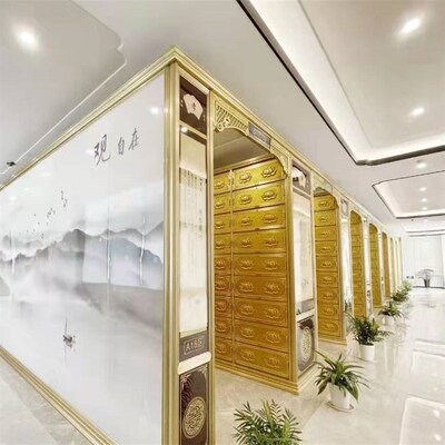 安息堂骨灰盒存放架寺庙塔位地宫福位架宠物骨灰寄存铝柜广东产安