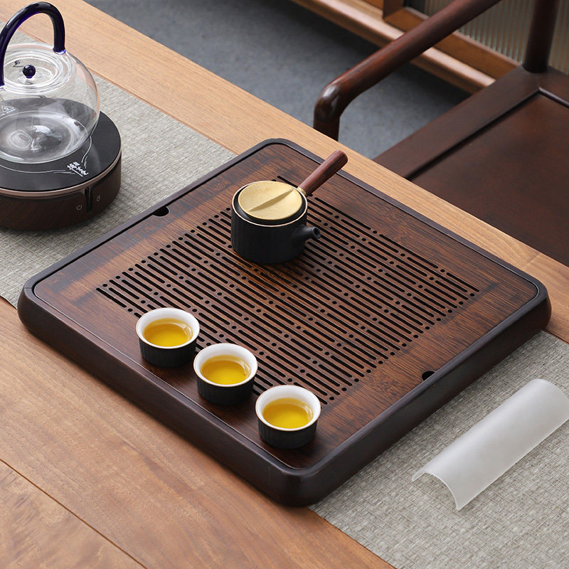 茶盘家用托盘功夫茶具套装茶海2025新款竹实木客厅沥水干泡小茶台