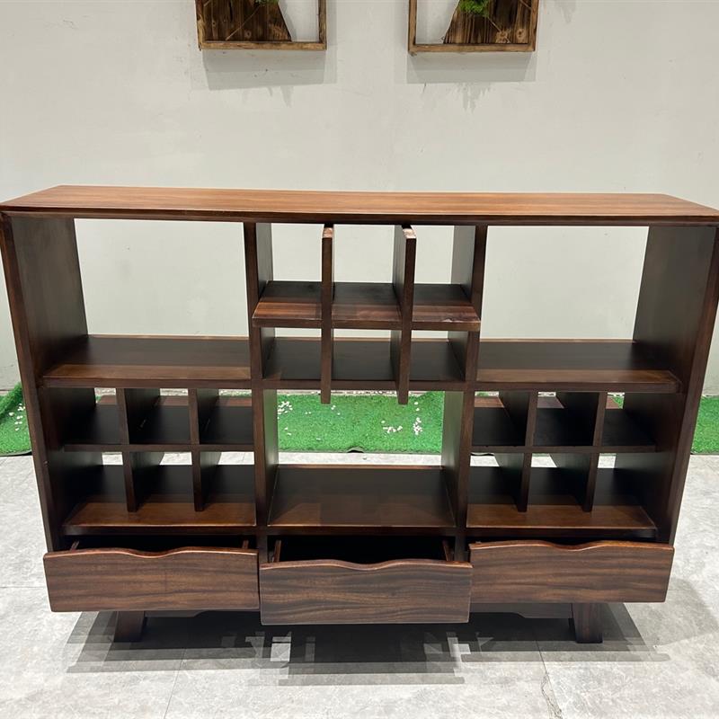 胡桃木落地式实木展示架小型多宝阁博古架茶杯茶具置物架收纳柜