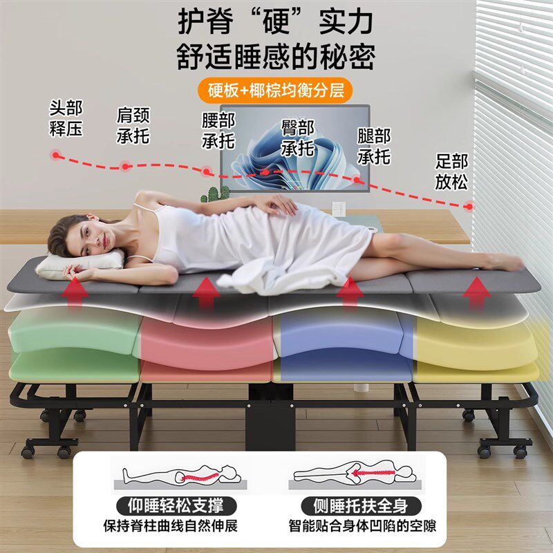 简易午睡折叠床单人床成人家用办公室简易午休床临时陪护便携躺椅