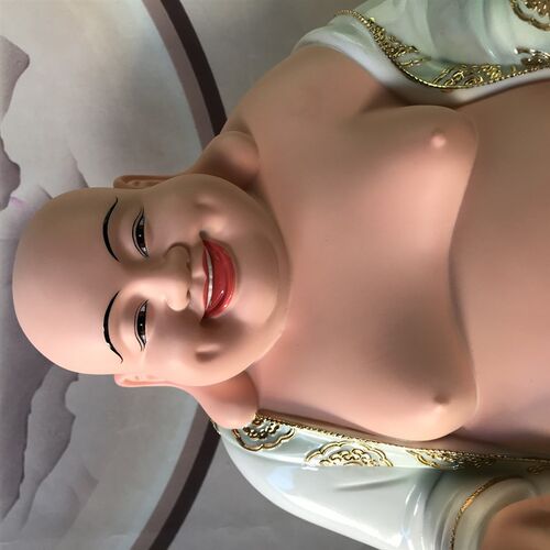 彩绘弥勒佛像未来佛祖神像家用客厅供奉大肚弥勒佛祖摆件