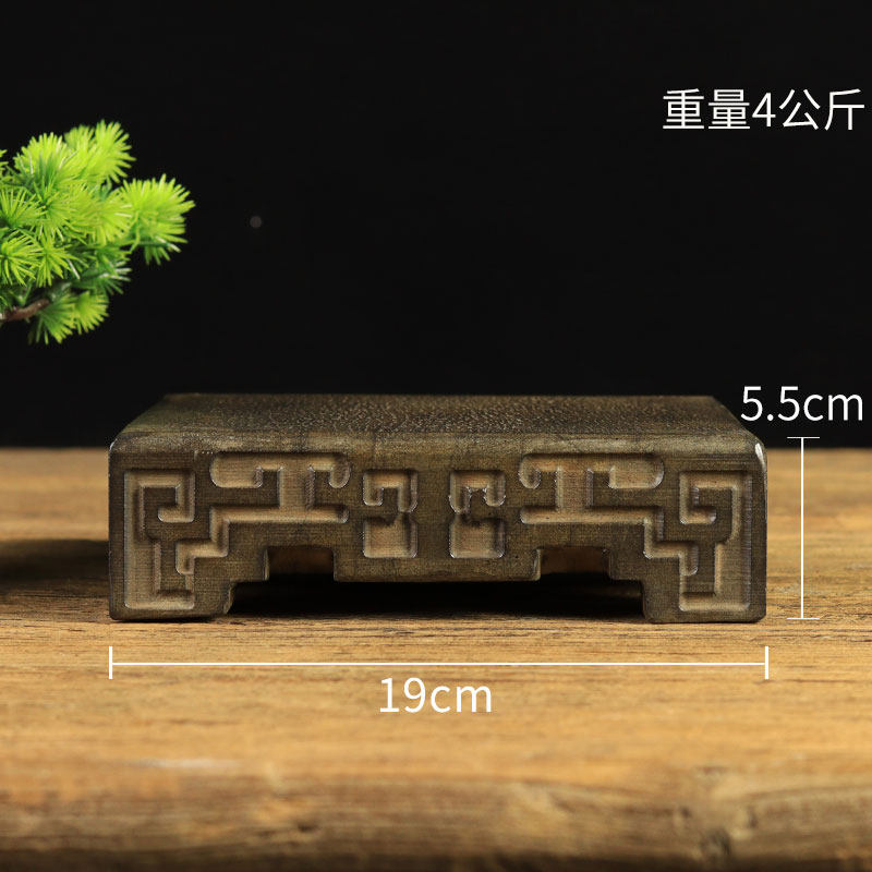 仿古老石头做旧青石雕刻素面石桌 茶台茶盘茶桌小方桌底座托盘