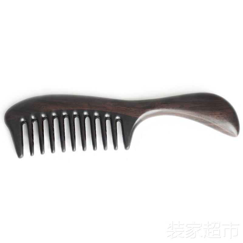 木梳子女刻字头皮按摩宽齿梳木头卷发梳子手柄黑檀木实木清洁护理