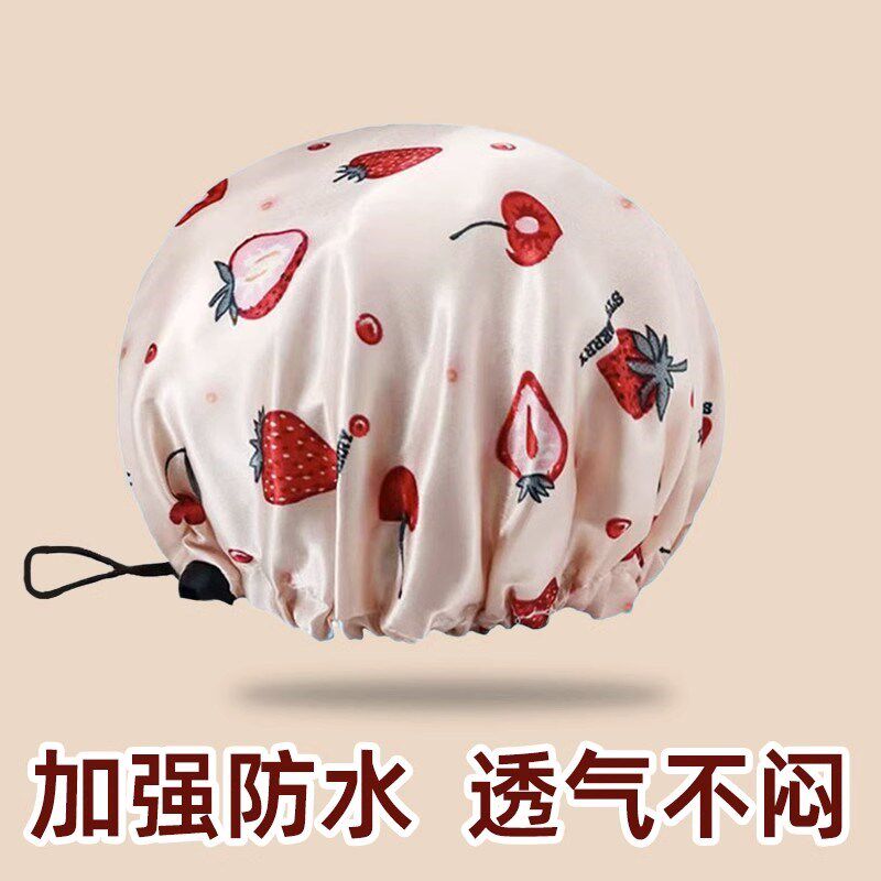 浴帽女防水洗澡家用大号双层可调节防油烟帽子专用沐浴帽加厚成人