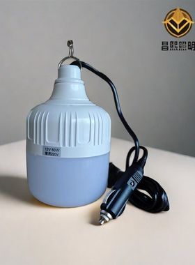 12V24V点烟器插头车载照明灯LED灯泡汽车室照明夜市摆摊灯管带线