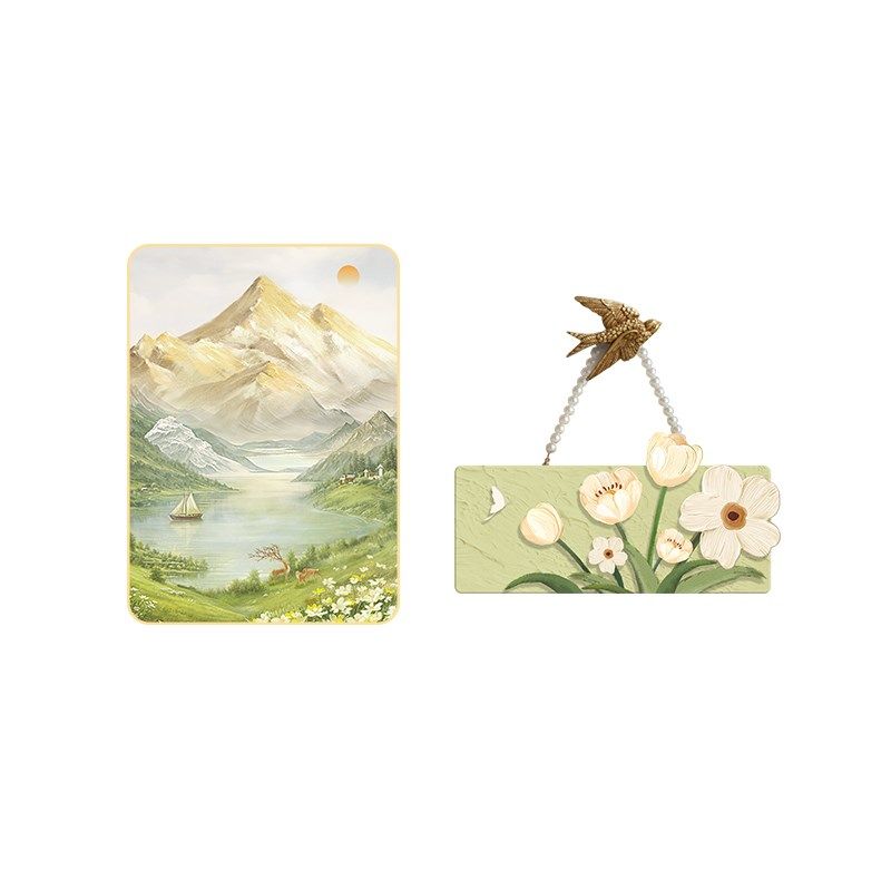 日照金山卧室床头墙上小装饰画奶油风客厅组合挂画法式餐厅壁画