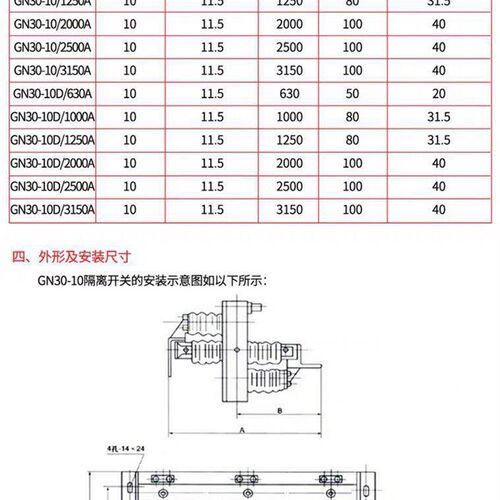 GN30-12/630隔离开关630-1250A高压隔离开关旋转式12KV带接地刀