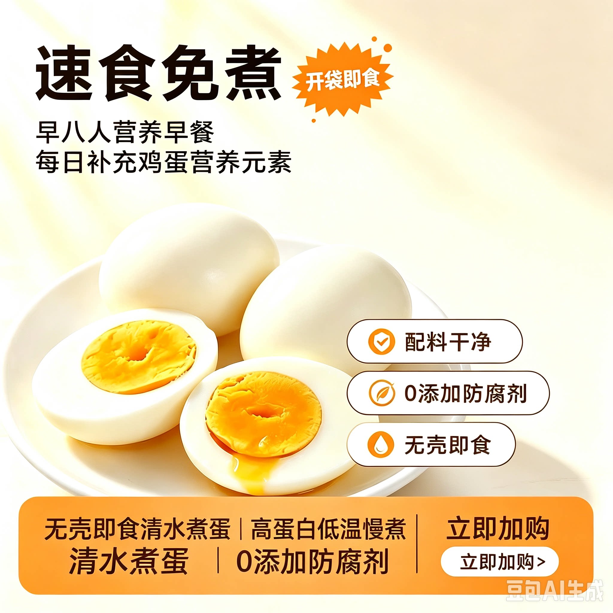 清水煮鸡蛋水煮蛋商用即食0添加
