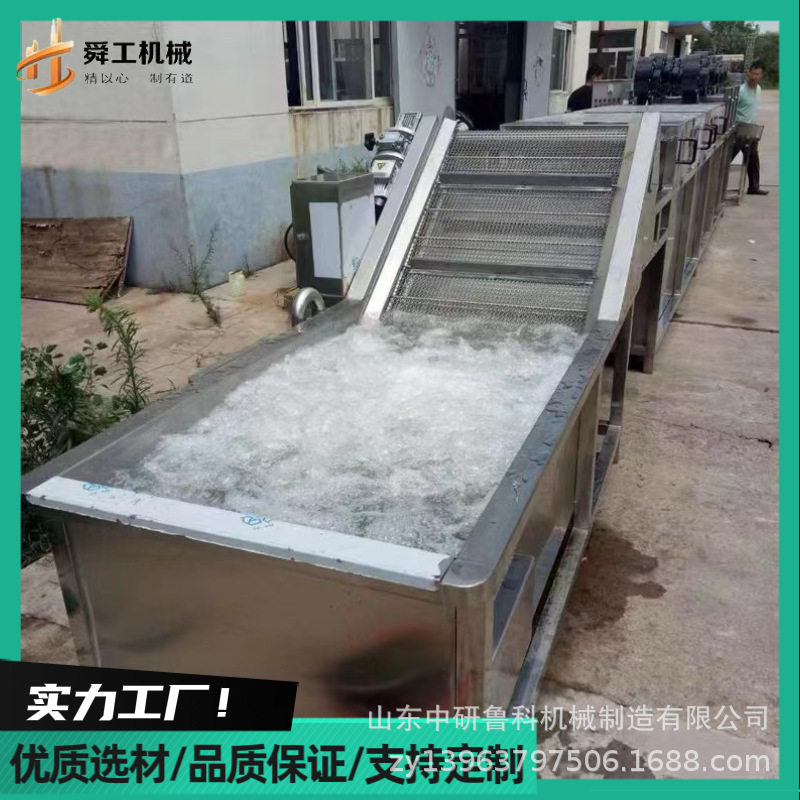 全自动大型蔬菜气泡清洗流水线