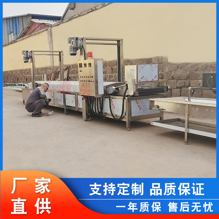 厂家供应鸡翅油炸线 麻辣小鱼全自动油炸机 鳕鱼连续式油炸设备