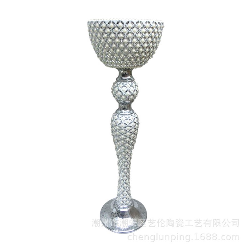 欧式玻璃钢月光杯花盆干花插花花器客厅酒店装饰品摆X件落地大花