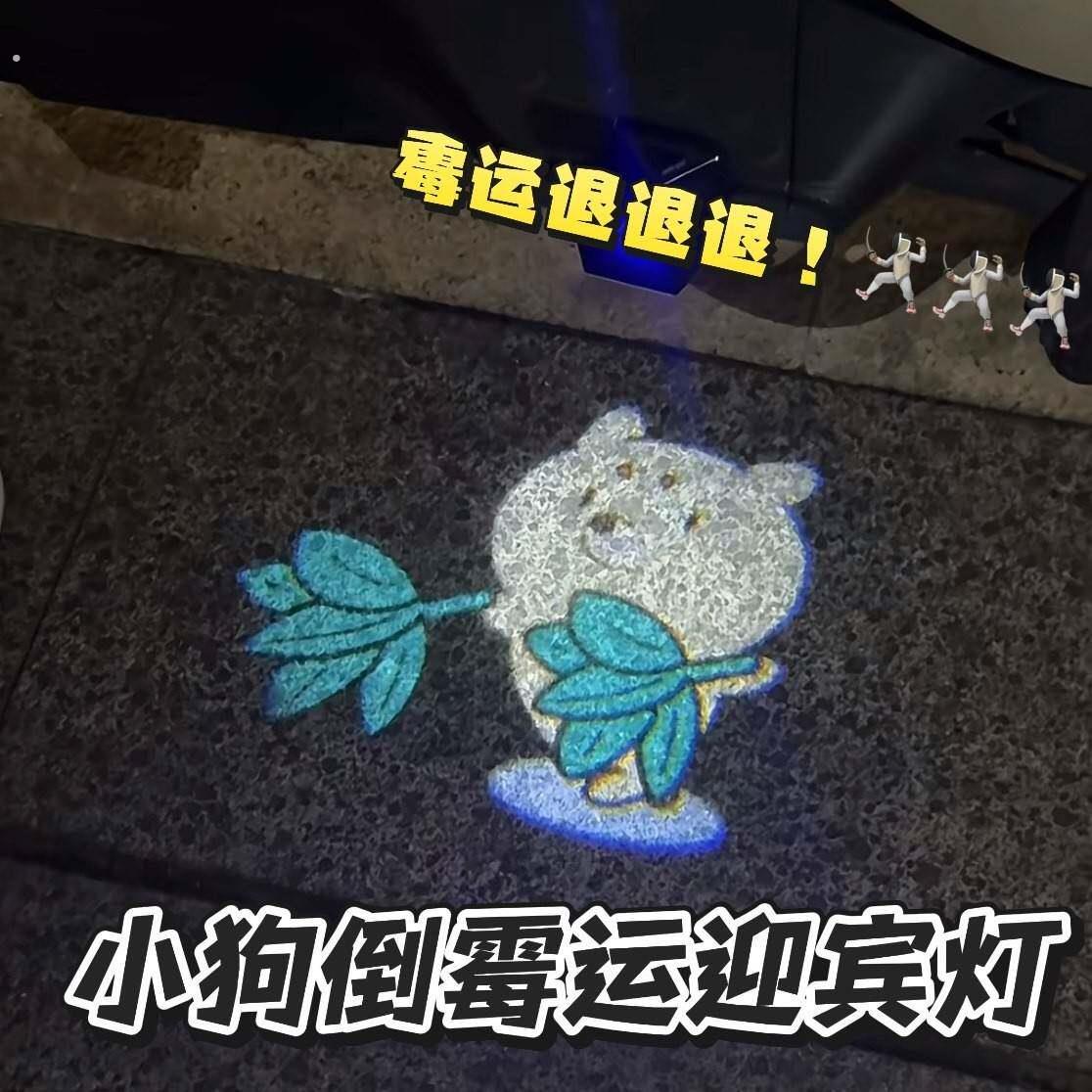 小狗扫霉运~电动车投影灯汽车车门摩托车动态夜灯夜晚骑行警示灯