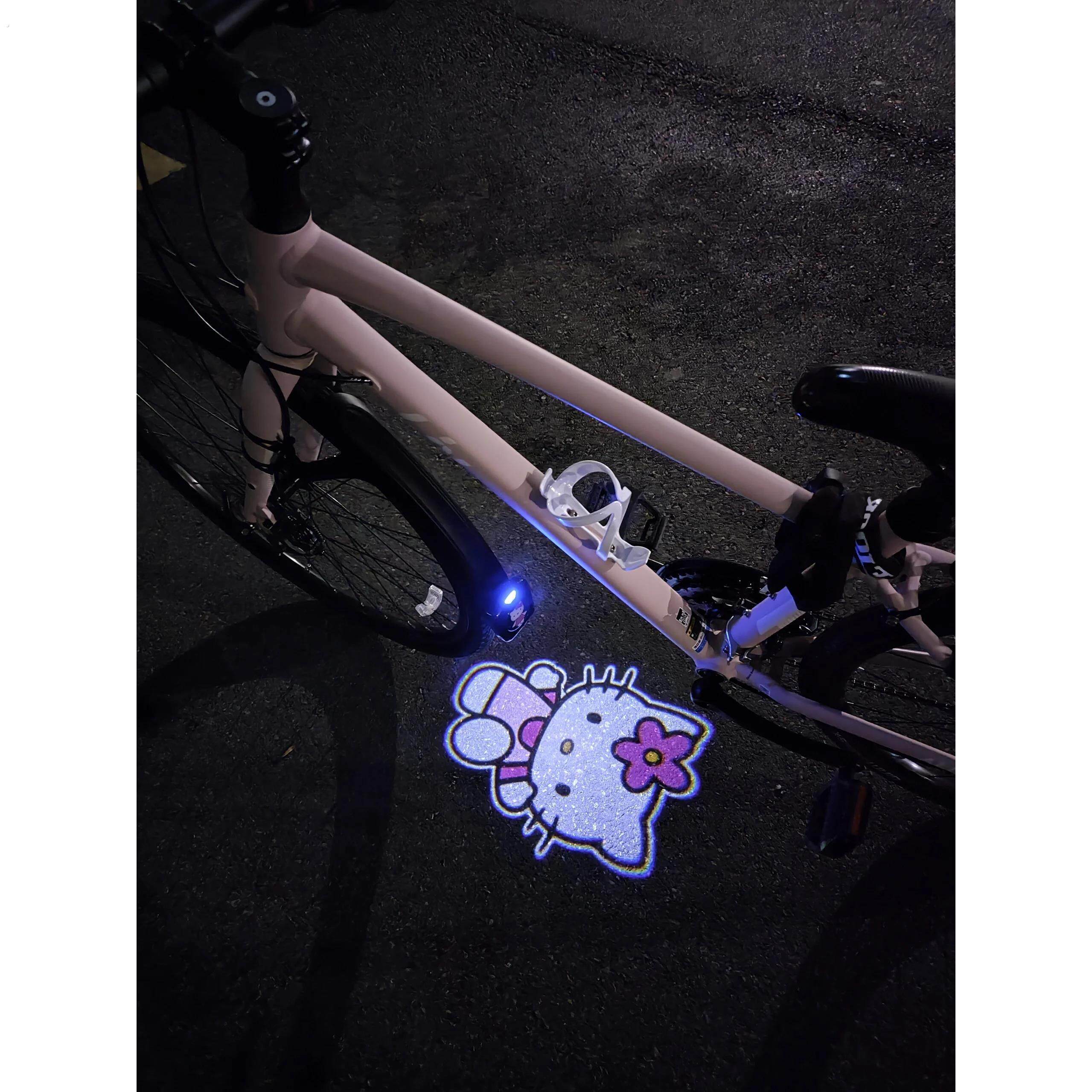 自行车投影灯山地公路电动车夜间骑行灯单车装饰小配件车载迎宾灯