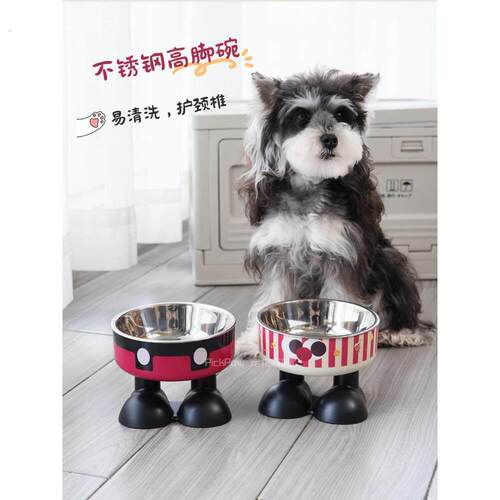 宠物不锈钢碗防滑耐摔狗盆吃饭碗狗碗猫咪高脚碗护颈防打翻宠物碗