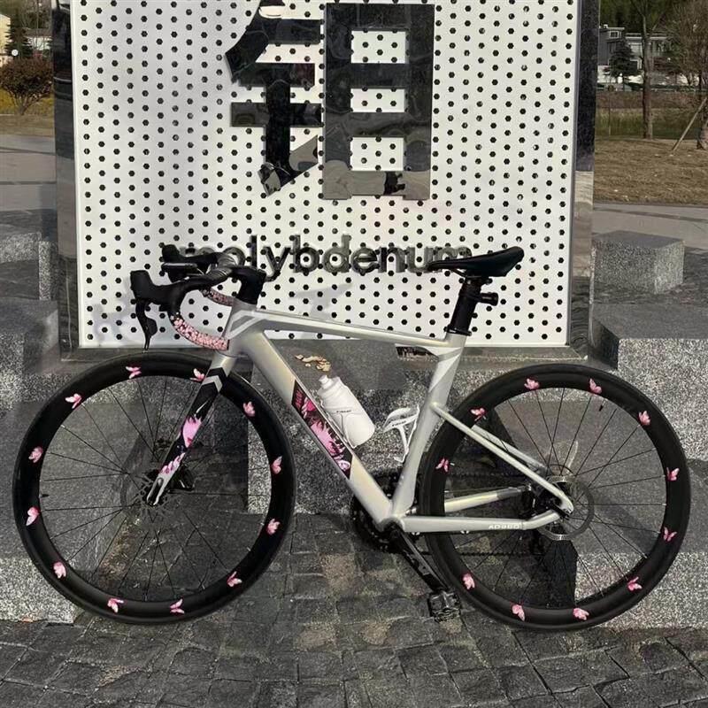 公路车轮毂贴纸自行车蝴蝶车轮改色装饰高颜值组装饰反光贴片纸防