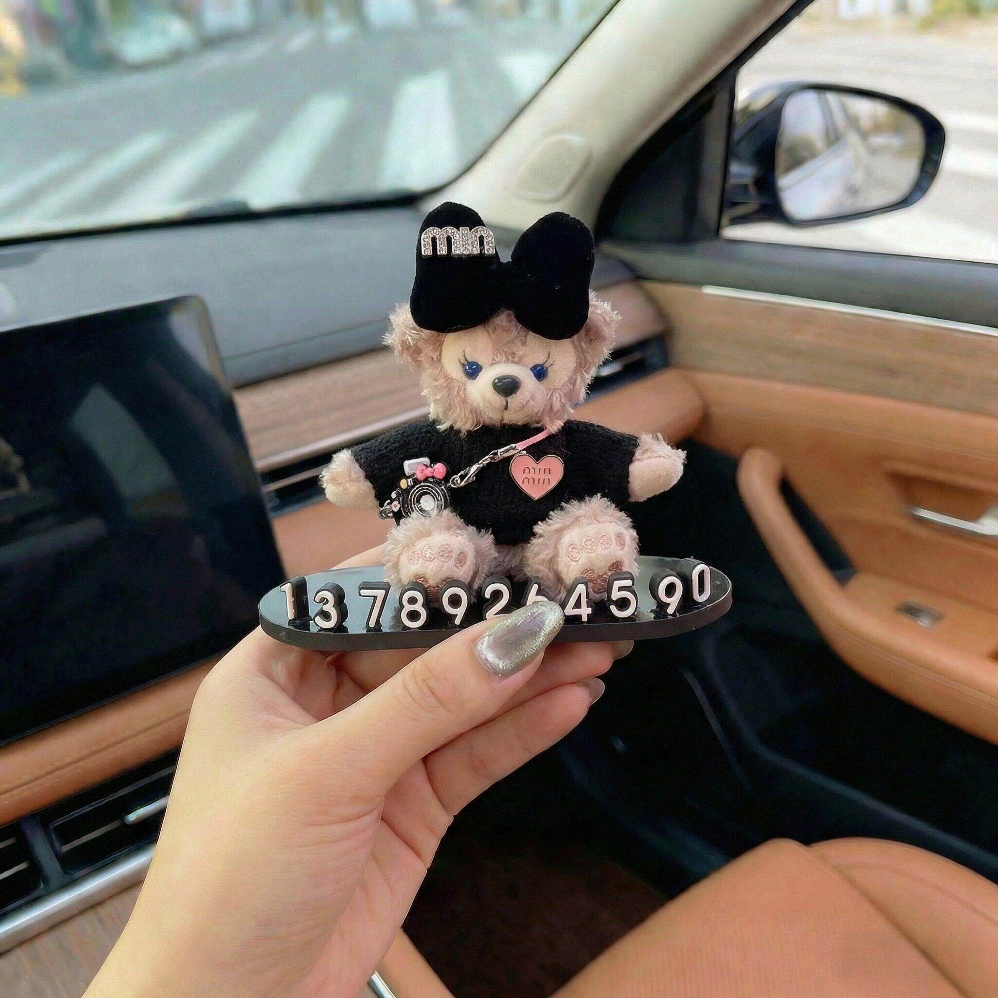 汽车停车牌临时号码牌车载数字摆件个性创意车用移车挪车牌女生